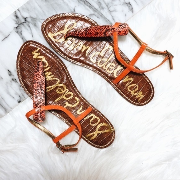 Sam Edelman GIGI Orange‎ Snake Thong Sandal… - Picture 1 of 2